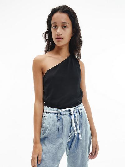 Calvin Klein Ruhák HU372785 | Calvin Klein One Shoulder Női Felsők Fekete